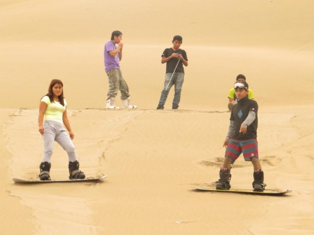 Sandboarding in the Lima Dunes