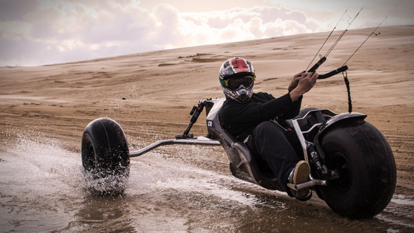 Kite Buggy: Full speed ahead on wheels.