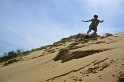 Sandboarding in Usaca Desert