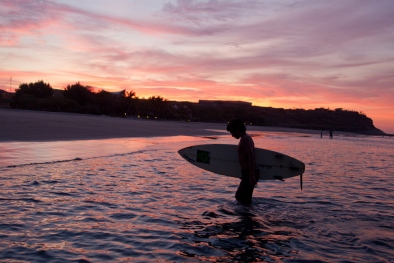 Surfing at El Ñuro Beach