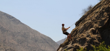 Rappelling in Lunahuaná